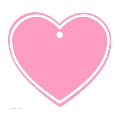30PC Heart Gift Tags Solid Blank Pink Image 1