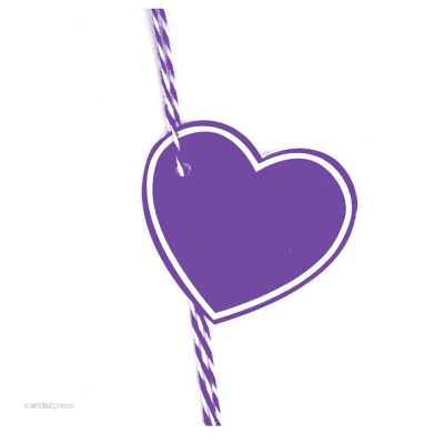 30PC Heart Gift Tags Solid Blank Purple Image 1