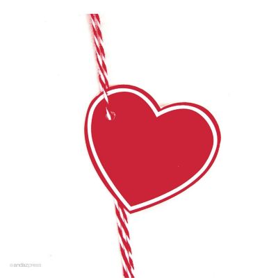 30PC Heart Gift Tags Solid Blank Red Image 1