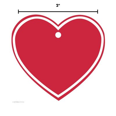 30PC Heart Gift Tags Solid Blank Red Image 2