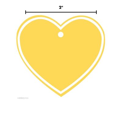 30PC Heart Gift Tags Solid Blank Yellow Image 2
