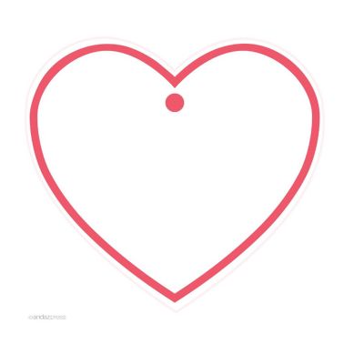 30PC Heart Gift Tags, Solid Border Coral Image 1