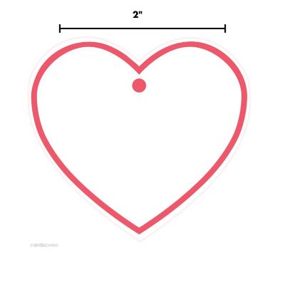 30PC Heart Gift Tags, Solid Border Coral Image 2