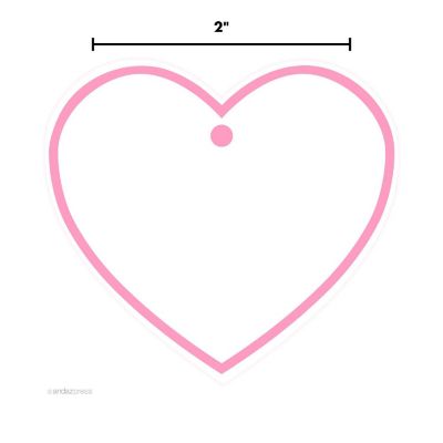 30PC Heart Gift Tags, Solid Border Pink Image 2