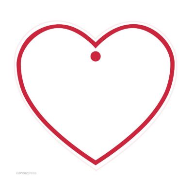 30PC Heart Gift Tags, Solid Border  Red Image 1