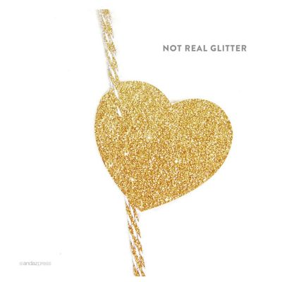 30PC Heart Gift Tags Solid Gld Glitter Image 2