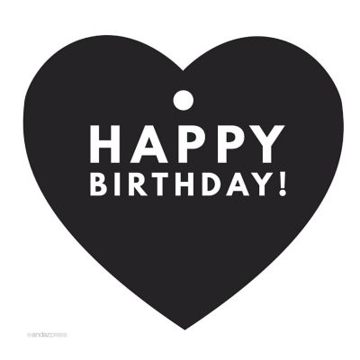 30PC Heart Modern Happy Birthday! Black Image 1