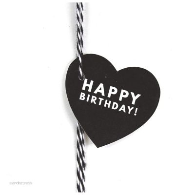 30PC Heart Modern Happy Birthday! Black Image 1