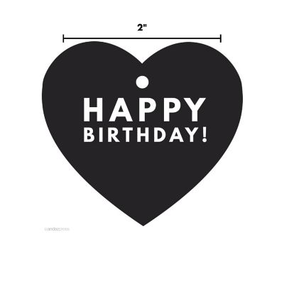 30PC Heart Modern Happy Birthday! Black Image 2