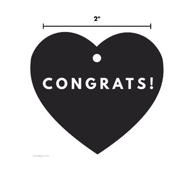 30PC Heart Tag Modern Congrats!, Black Image 2