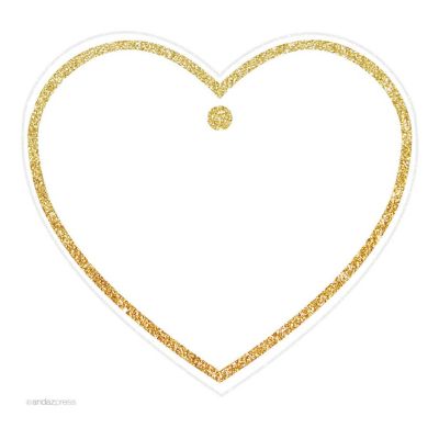 30PC Heart Tag Solid Blank Gold Glitter Image 1