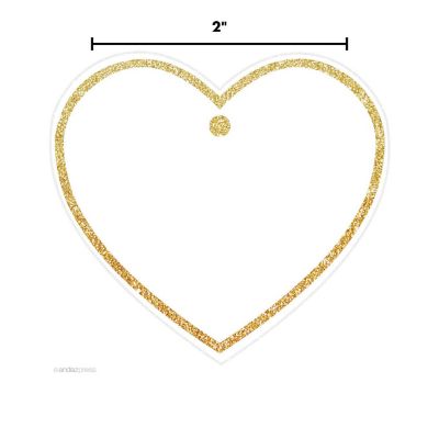 30PC Heart Tag Solid Blank Gold Glitter Image 2