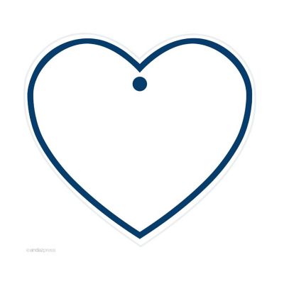 30PC Heart Tag Solid Blank Navy Blue Image 1