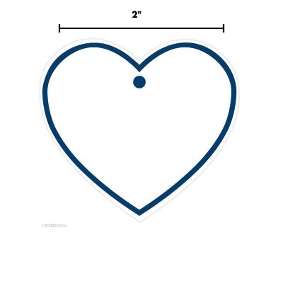 30PC Heart Tag Solid Blank Navy Blue Image 2