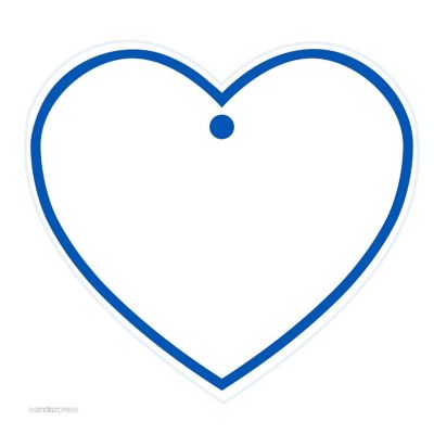 30PC Heart Tag Solid Blank Royal Blue Image 1