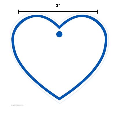 30PC Heart Tag Solid Blank Royal Blue Image 2