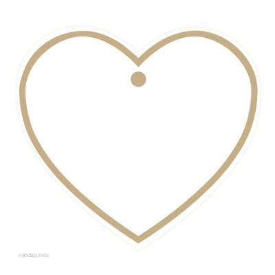 30PC Heart Tag Solid Blank Tan Brown Image 1