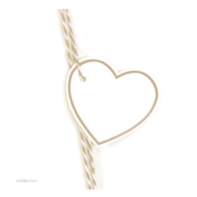 30PC Heart Tag Solid Blank Tan Brown Image 1