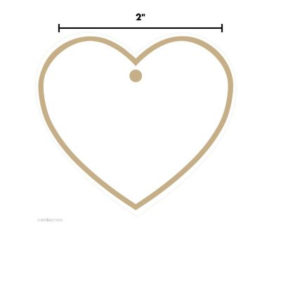 30PC Heart Tag Solid Blank Tan Brown Image 2