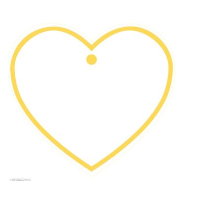 30PC Heart Tag Solid Blank Yellow Image 1
