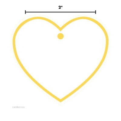 30PC Heart Tag Solid Blank Yellow Image 2