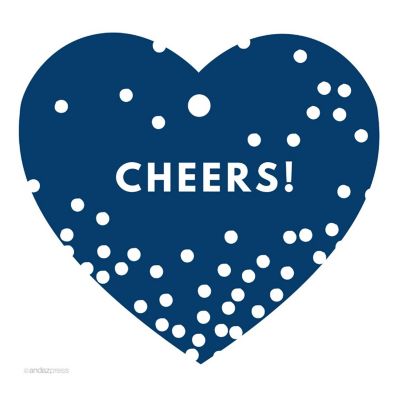 30PC Heart Tags Modern Cheers! Navy Blue Image 1