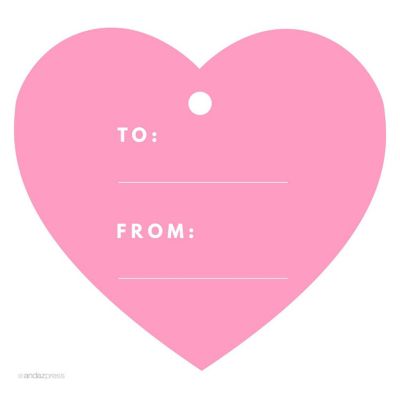 30PC Heart Tags Modern to/from Pink Image 1