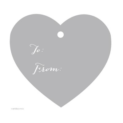 30PC Heart Tags Whimsical to/from Gray Image 1