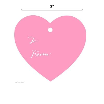 30PC Heart Tags Whimsical to/from Pink Image 2