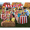 31" x 46 1/2" Big Top Striped Red & White Polyester Tabletop Tent with Frame Image 4