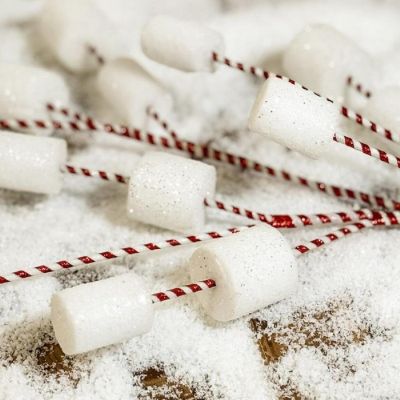 32" Glittered Marshmallow Spray Image 1