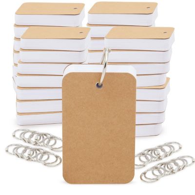 32 Pack Blank Flash Cards with Rings for Studying with 50 Sheets Each, 250gsm Index Notecards, 2.2 x 3.5 In Image 1