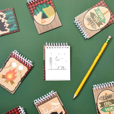 32 Pack Camping Notepads for Kids, 4 Designs Image 1