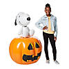 33" x 4 Ft. 2". Inflatable Peanuts&amp;#174; Snoopy &amp; Jack-O&amp;#8217;-Lantern Pumpkin Image 1