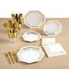 347 Pc. White & Gold Party Disposable Tableware Kit for 24 Guests Image 1