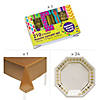 347 Pc. White & Gold Party Disposable Tableware Kit for 24 Guests Image 2