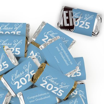 34ct Light Blue Graduation Wrapped Assorted Chocolate Miniatures Image 1