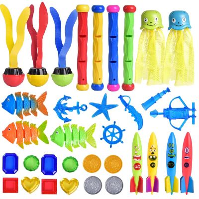 34PCS Assorted Underwater Pool Diving Toys Swimming Dive Toy Sets Image 1