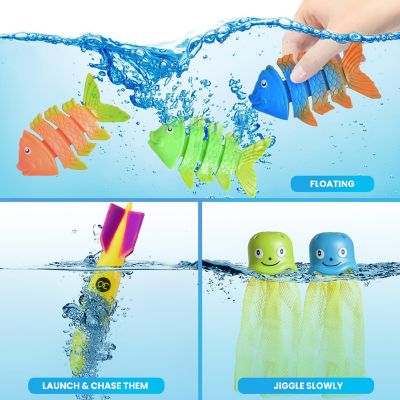 34PCS Assorted Underwater Pool Diving Toys Swimming Dive Toy Sets Image 2