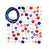 35" Beaded Red, White & Blue Star Necklace Craft Kit - Makes 12 Image 1