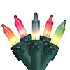 35 Count Pastel Multi-Color Mini Easter Light Set  7ft Green Wire Image 1