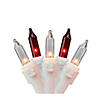 35-Count Red and Clear Mini String Christmas Light Set  7ft White Wire Image 1