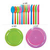 356 Pc. Neon Party Table Tableware Kits for 40 Guests Image 2