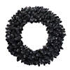 36" Black Colorado Spruce Artificial Halloween Wreath - Unlit Image 1
