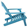 36" Blue Classic Folding Wooden Adirondack Chair Image 3