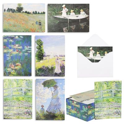 36-Count Assorted Box All Occasion Greeting Cards with Envelopes, Notecards, Artistic Design Inspired by Monet Painting, 5 x 3.5 in Image 1