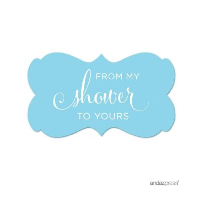 36 From My Shower Baby Blue Frame Labels Image 1