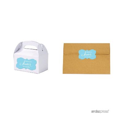 36 From My Shower Baby Blue Frame Labels Image 1
