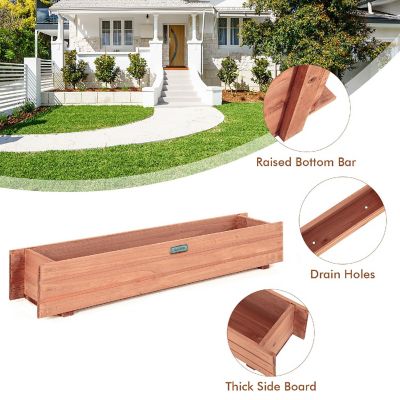 36 Inch Wooden Flower Planter Box Garden Yard Decorative Window Box Rectangular Image 2
