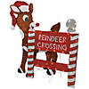 36" LED Lighted Rudolph Reindeer Crossing Outdoor Christmas Sign Decoration Image 2